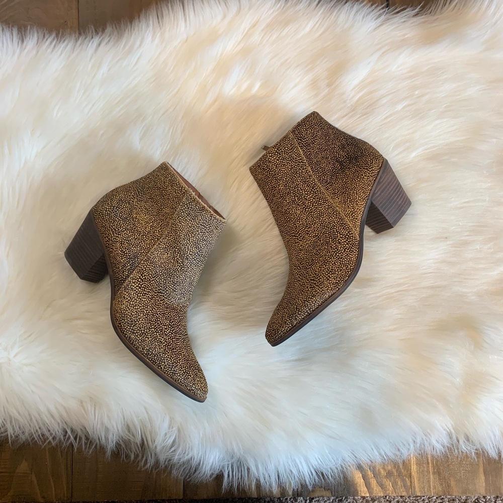 Lucky Brand Leopard Print Booties Sz 10